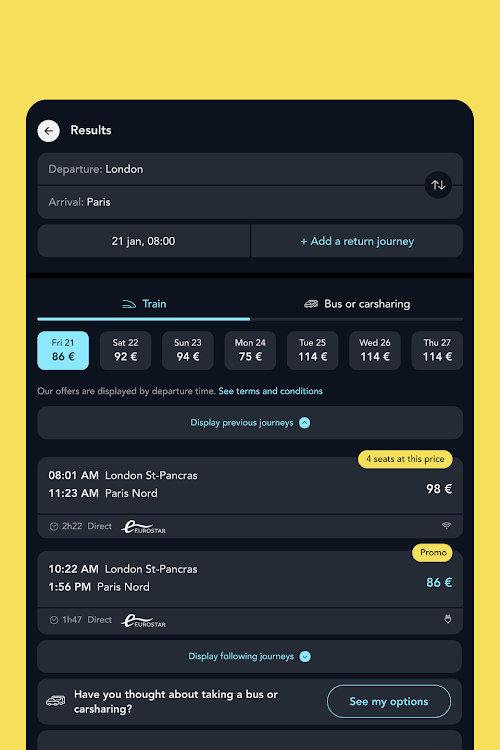 SNCF Connect: Trains & trajets  Screenshots
