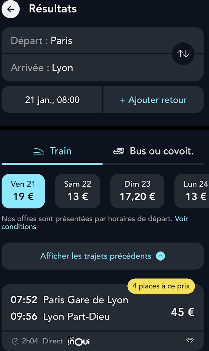 SNCF Connect: Trains & trajets  Screenshots